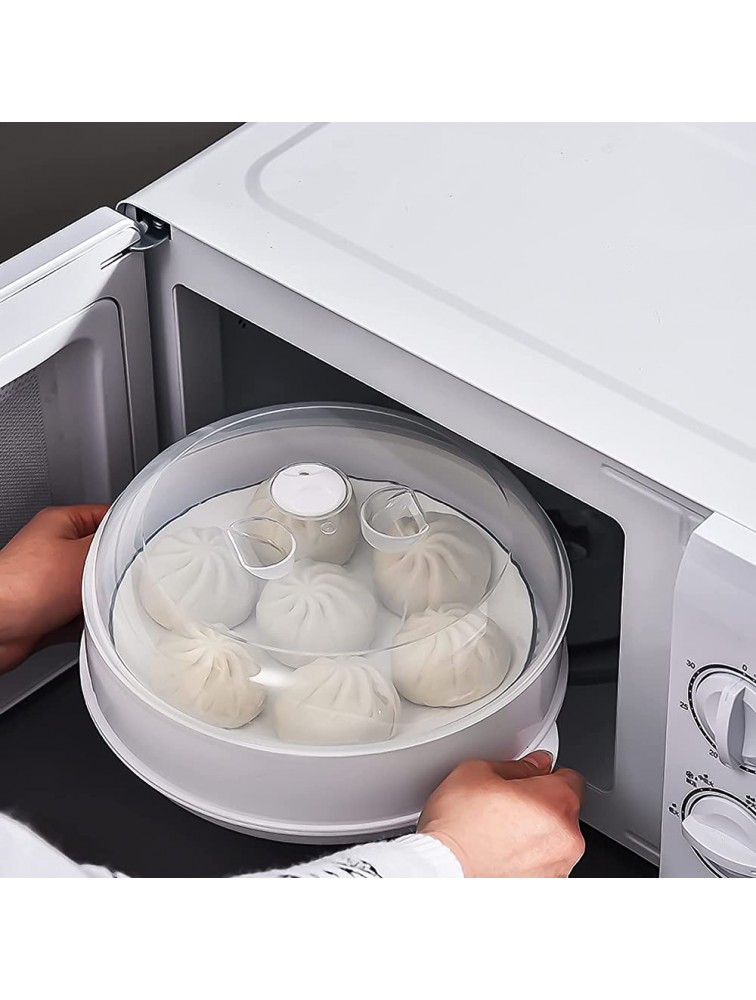 YILUU Microwave Steamer in Plastic Steamer Cooker with Lid Fish Veggie Steamer BPA Free A - BDKHQ7MV9