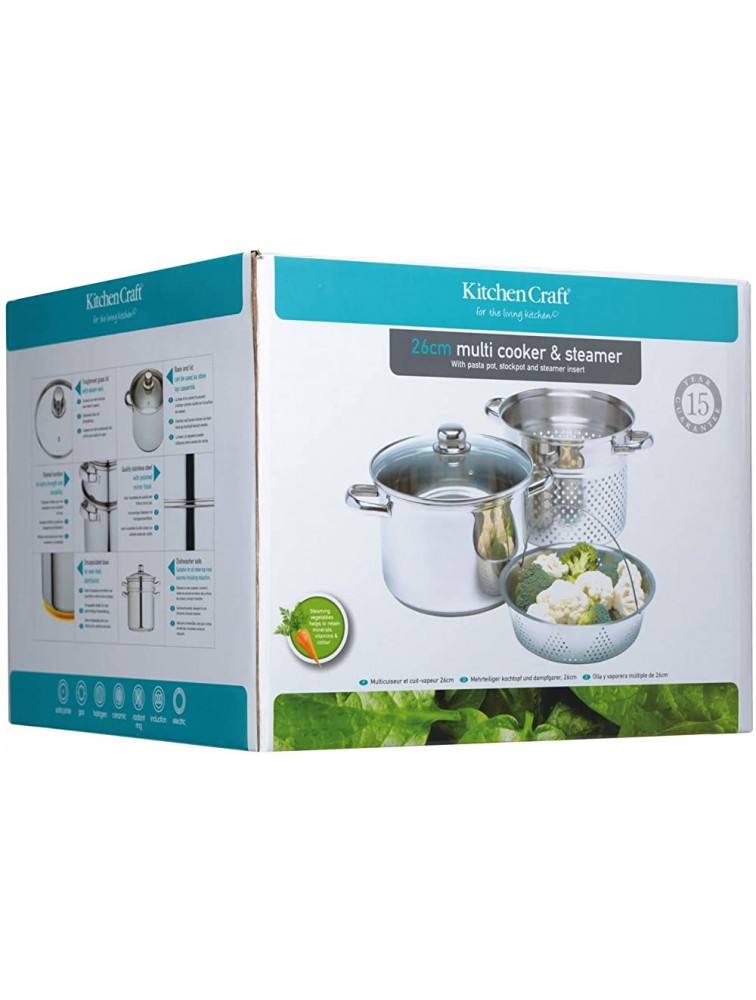 Kitchen Craft 7.5 L Clearview Stainless Steel Multi Cooker - B7N0AKW1M