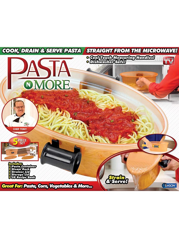 Pasta N More Pasta Cooker Non Stick Microwave Pasta Cooker-100% BPA FREE-As Seen On TV Copper 12 inches X 9.5 inches X 5 inches - BLG90B0FZ