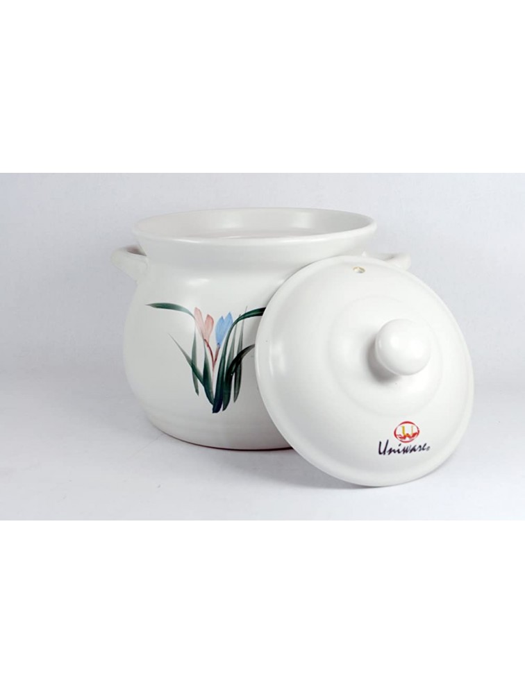 Uniware Heavy Duty Heat Proof Ceramic Pot White 4.3 Liter7.8D x 6.7H 20cm D x 17CM H - BK2RM1I3D