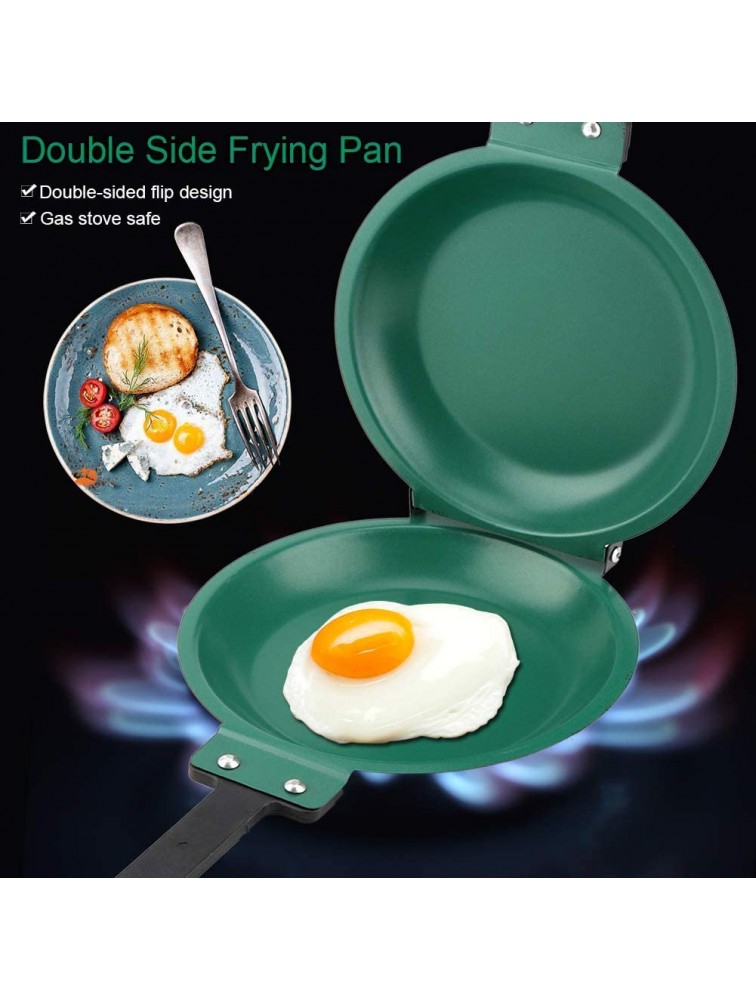 7.6in Diameter Double Side Flip Pan Non-Stick Ceramic Frying Pan,Specialty Round Omelette Skillet,Small Safe Kitchen Pancake Cookware - BG3YOB1VI