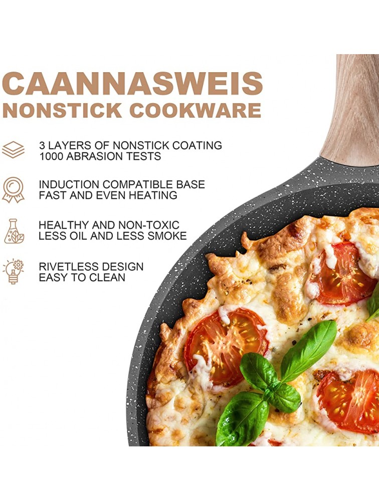 Caannasweis Nonstick Pan Marble Frying Pan Non Stick Skillet Omelette Fry Pans with Soft Touch Handle 8 inch - B7HYYLUB6