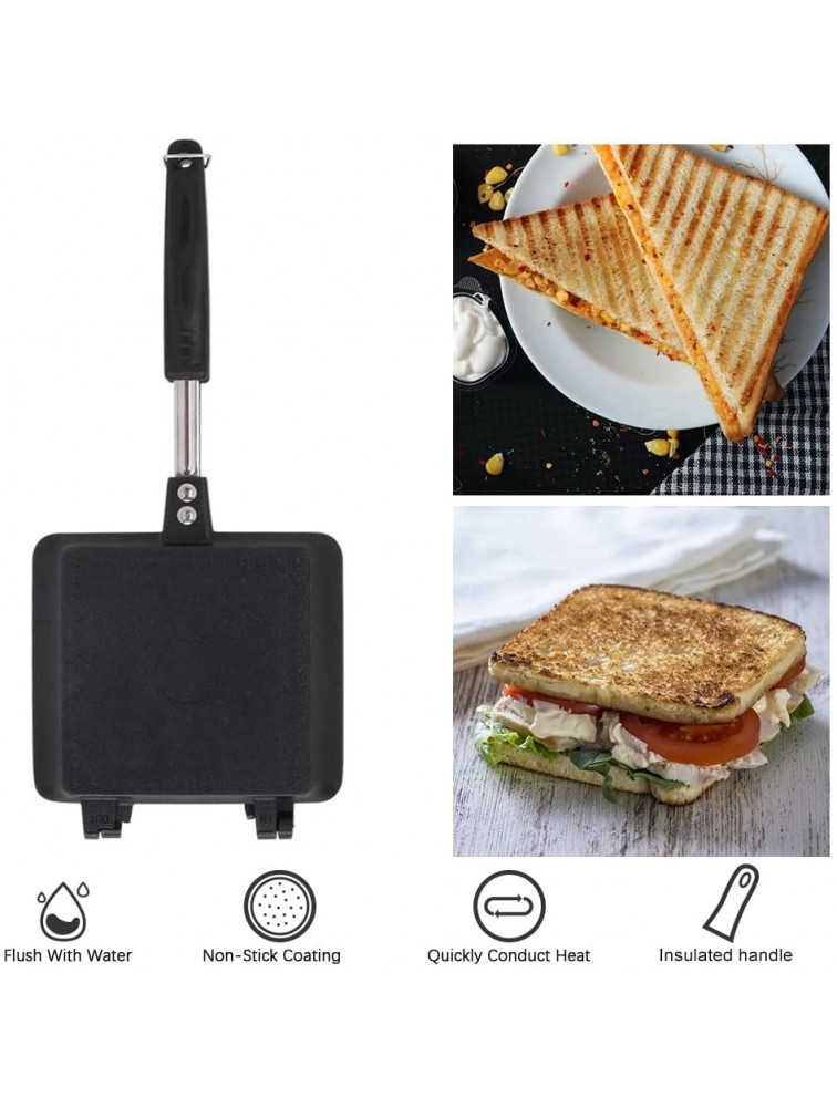 Double Sided Frying Pan Grilled Cheese Maker Nonstick Sandwich Maker Flip Grill Pan For Breakfast Toast Panini Waffle Aluminum Alloy Cookware - B6HZ6EZOT