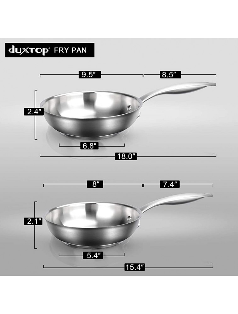 Duxtop Professional Stainless Steel Fry Pan Induction Ready Cookware with Impact-bonded Technology 9.5 Inches - B8WV1PNW9