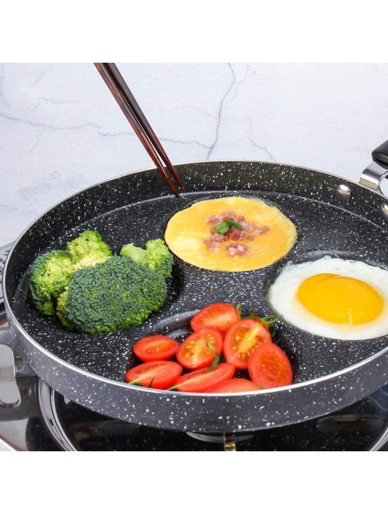 Egg Frying Pan with Non-Stick Ceramic Coating ZEENEEK Aluminum 4-Cup Egg Cooker Pan Multipurpose Pancake Pan Omelet Cooker Griddle Round Shape - BR8R6ULPT