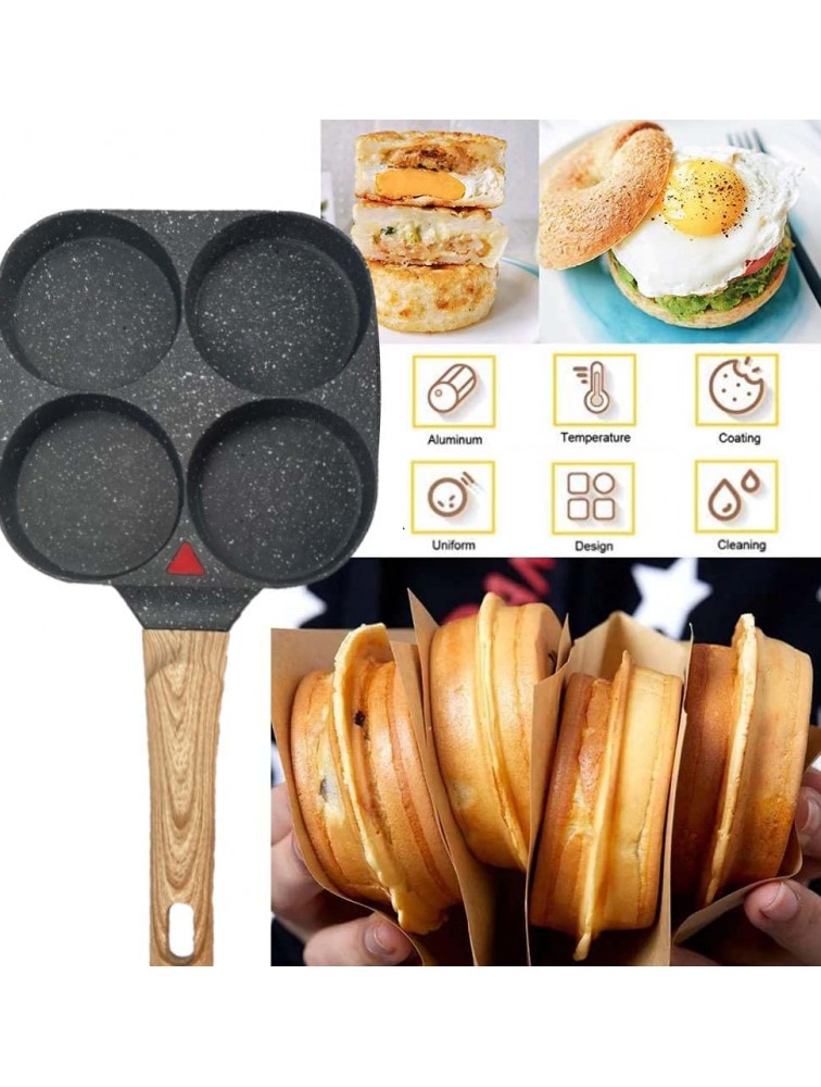 Egg Frying Pan,Non Stick Egg Cooker Pan,4 Cups Pancake Pan Aluminum Alloy Cooker for Breakfast ,Suitable for Induction Cookers and Gas Stovesfour section - BABGUHZI2