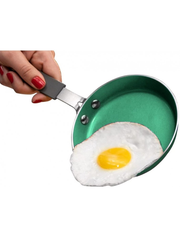 Granitestone Emerald Mini Nonstick Egg & Omelet Pan – 5.5” Single Serve Frying Pan Skillet Diamond Infused Multipurpose Pan Designed for Eggs Omelets Pancakes Rubber Handle Dishwasher Safe - B4G5TQPC9