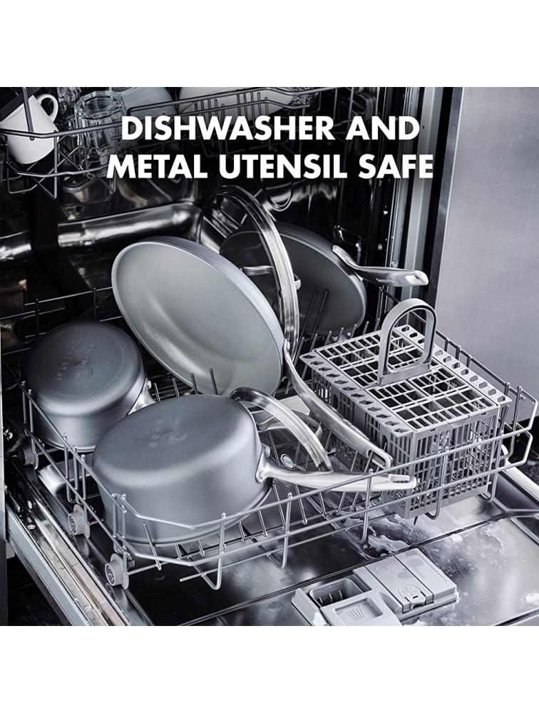 GreenPan Chatham Hard Anodized Healthy Ceramic Nonstick 10 Frying Pan Skillet PFAS-Free Dishwasher Safe Oven Safe Gray - BUU8U260X