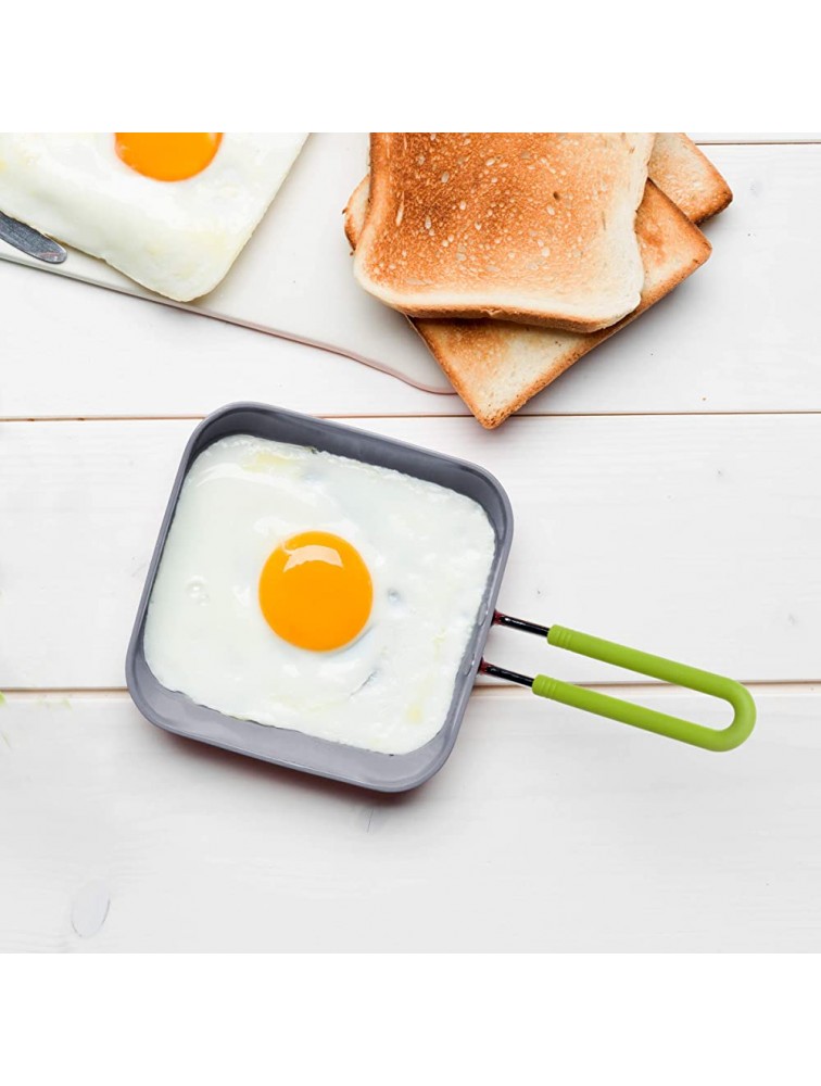 GreenPan Mini Healthy Ceramic Nonstick 5 Square Egg Pan PFAS-Free Dishwasher Safe Stay Cool Handle Black - BAHDZ2SA4