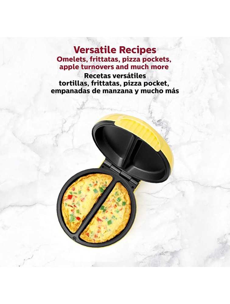 Holstein Housewares Non-Stick Omelet & Frittata Maker Black Stainless Steel Makes 2 Individual Portions Quick & Easy - B7PDELOCE