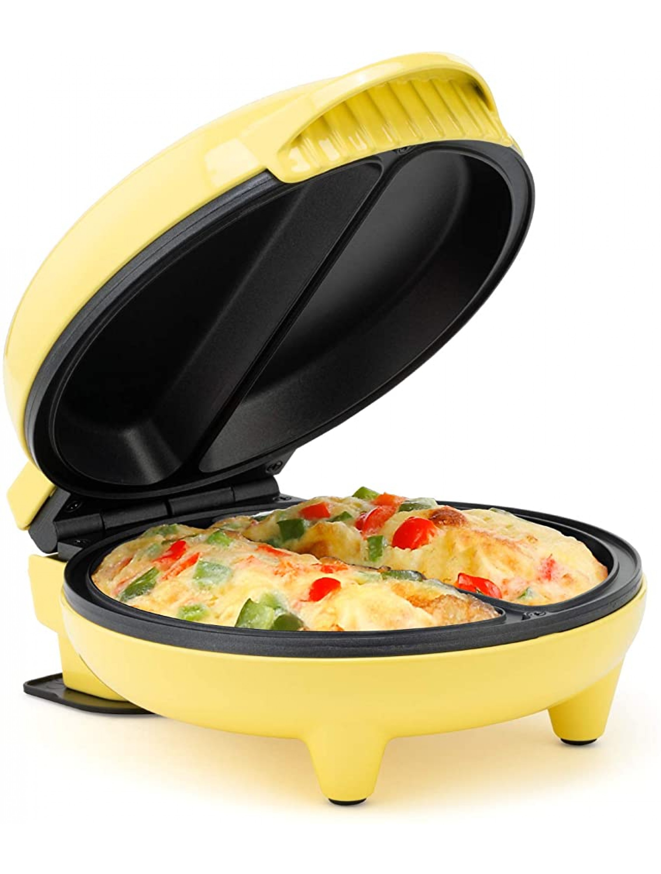 Holstein Housewares Non-Stick Omelet & Frittata Maker Black Stainless Steel Makes 2 Individual Portions Quick & Easy - B7PDELOCE