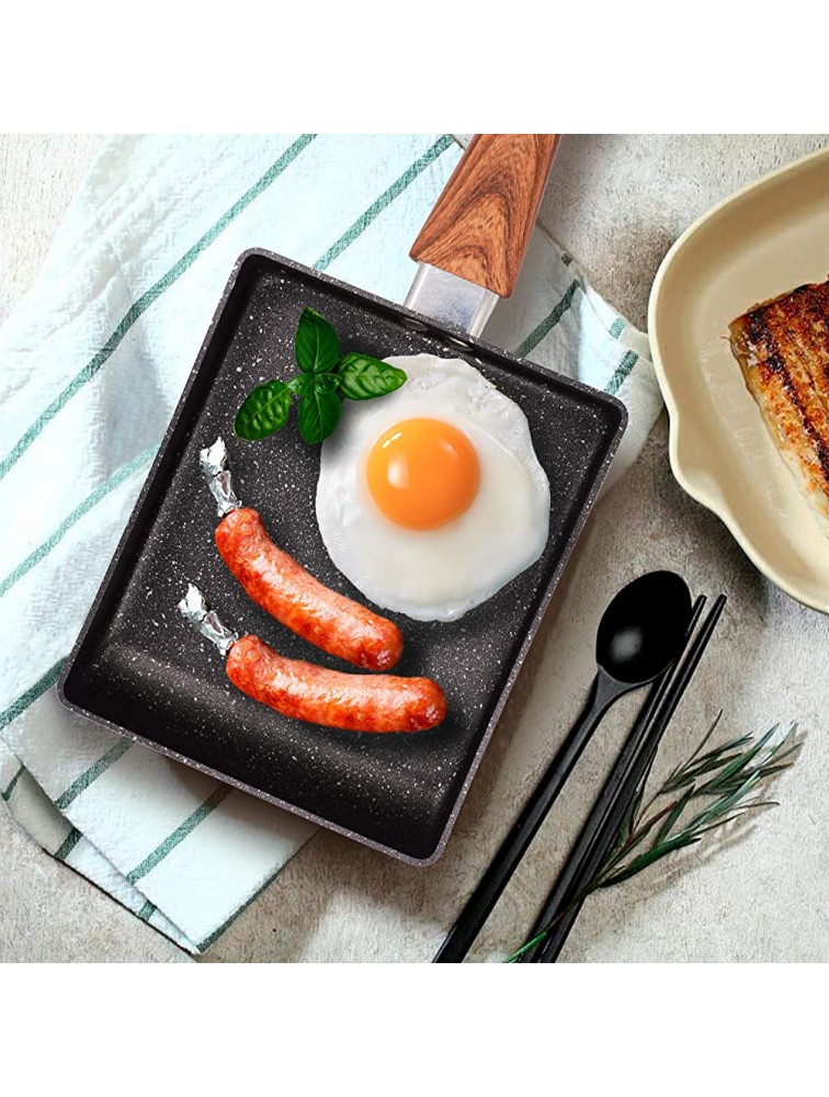 IAXSEE Tamagoyaki Japanese Omelette Egg Pan Japanese Style Nonstick Skillet Rectangular Frying Pan with Anti Scalding Handle Stove and Induction Hob Compatible Black - B8C7OFY2Q