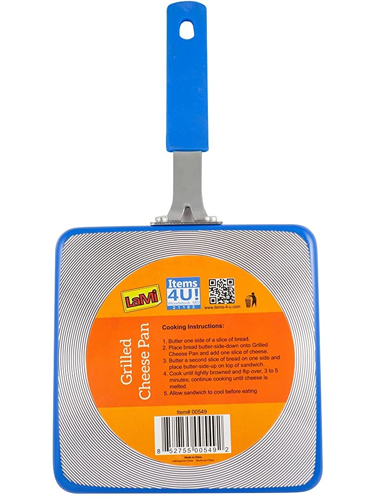 Items 4 U! Grilled Cheese Non-Stick Pan 5.5 Inches Square 1-pack - BSELS3648