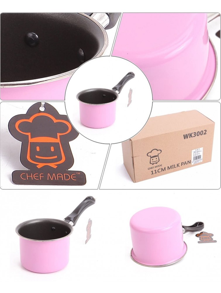 LI-GELISI Mini Chocolate Milk Pan Hard Anodized Non-Stick Coating Carbon Steel Pan 4.5 inch Butter Sugar Melting Pot Pink - BQYD3OK9Y