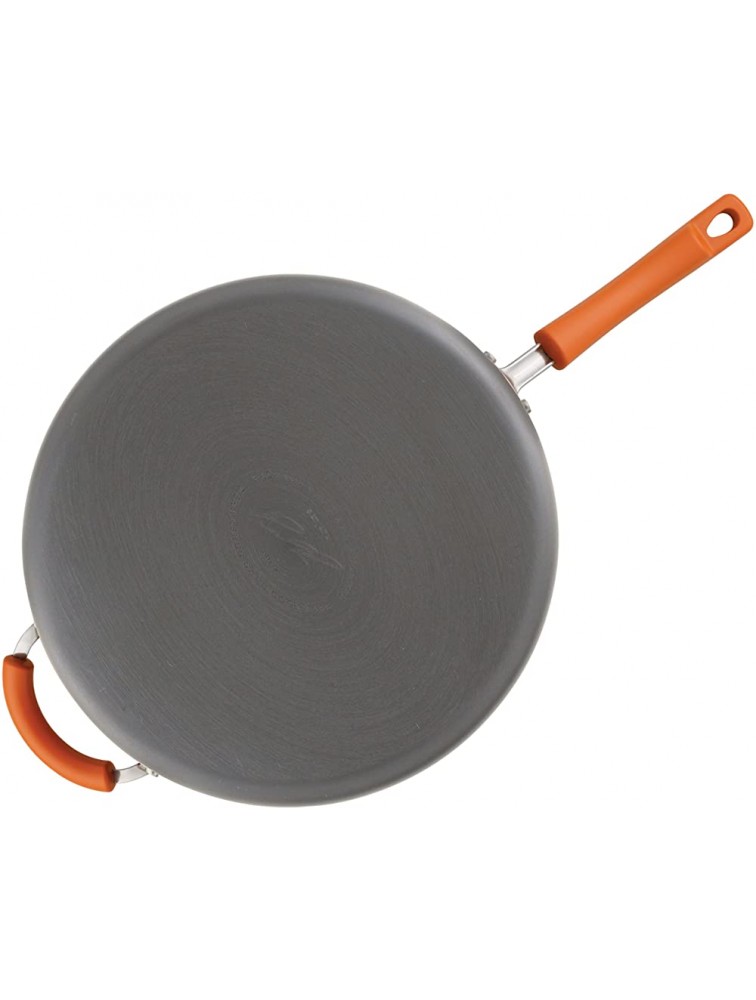 Rachael Ray Brights Hard Anodized Nonstick Frying Pan Fry Pan Hard Anodized Skillet with Helper Handle 14 Inch Gray - BDQMBMDRW