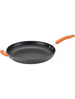 Rachael Ray Brights Hard Anodized Nonstick Frying Pan Fry Pan Hard Anodized Skillet with Helper Handle 14 Inch Gray - BDQMBMDRW