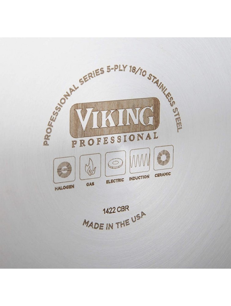 Viking Culinary Professional 5-Ply Stainless Steel Nonstick Fry Pan 8 Inch 4015-1N18S Silver - BIJ6W2S1K