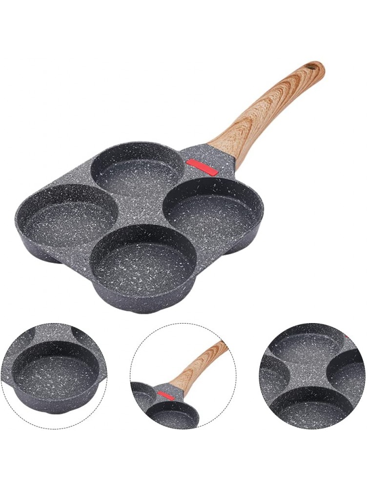 YBENWL Egg Frying Pan Non Stick Egg Cooker Pan 4-Hole Omelet Pan Egg Pancake Pan with Wooden Handle,Gas Stove Fried Poached Egg Pan for Poaching Eggs Work with Open Flame and Gas Stove - BD0AHQWPZ