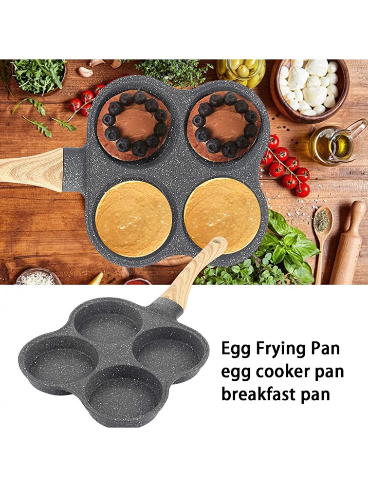 Yitengteng 4-Hole Breakfast Professional Egg Frying Pan 4-Mold Pan Non-stick Frying Pan 4-Cup Pancake Pan Pan Maifan Stone Coating Non Stick Egg Cooker Pan Compatible with All Heat Sources - B1VH57R8E