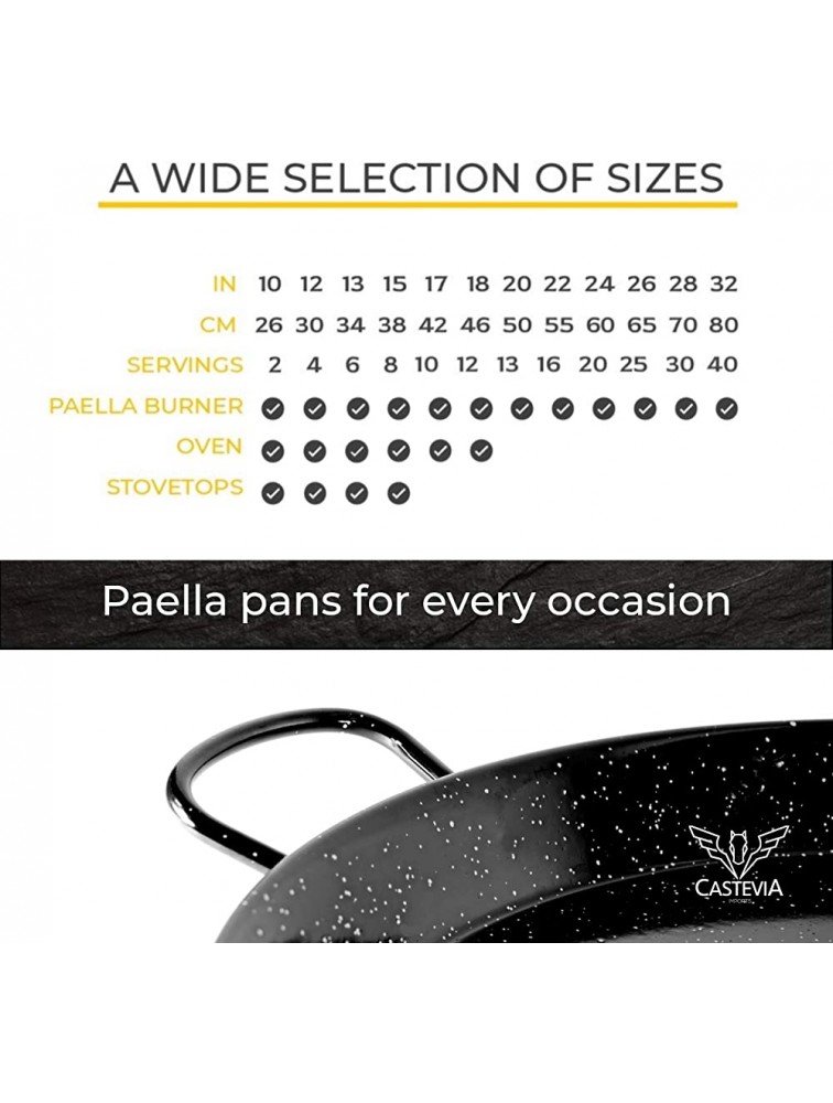 Castevia 20-Inch Enameled Steel Paella Pan 50cm 13 servings - B8ZM0J7PC