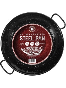 Made By Garcima For Gourmanity 18inch Black Enamel Steel Paella Pan with Gourmanity 2.2 lb Pack of 2 Spanish Calasparra Rice for Paella - BU2GAV4EY