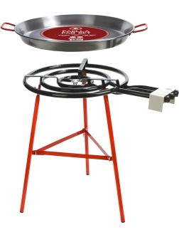 Made for Gourmanity Paella Burner and Stand Set with 20inch Carbon Steel Paella Pan with Gourmanity 2.2 lb Pack of 2 Spanish Bomba Rice for Paella - BJRPZP7S6