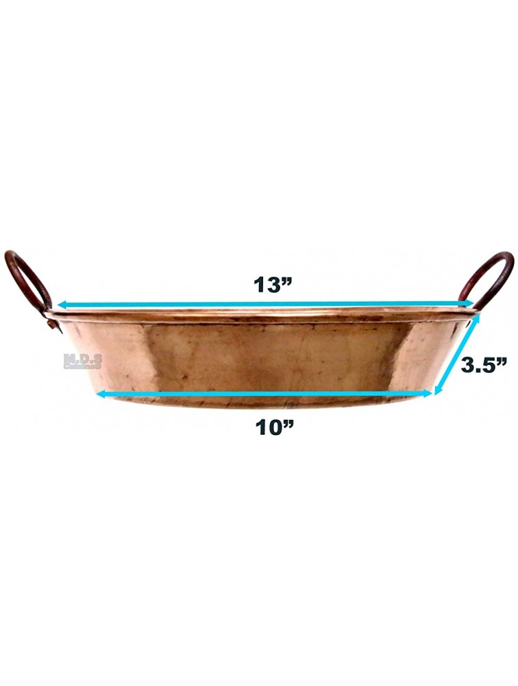 Paella Pan 13” Cazuela De Cobre 100% Pure Hammered Handmade Copper Classic Traditional Spain Cazo Cazuela Para Seafood - BH6IR56IY