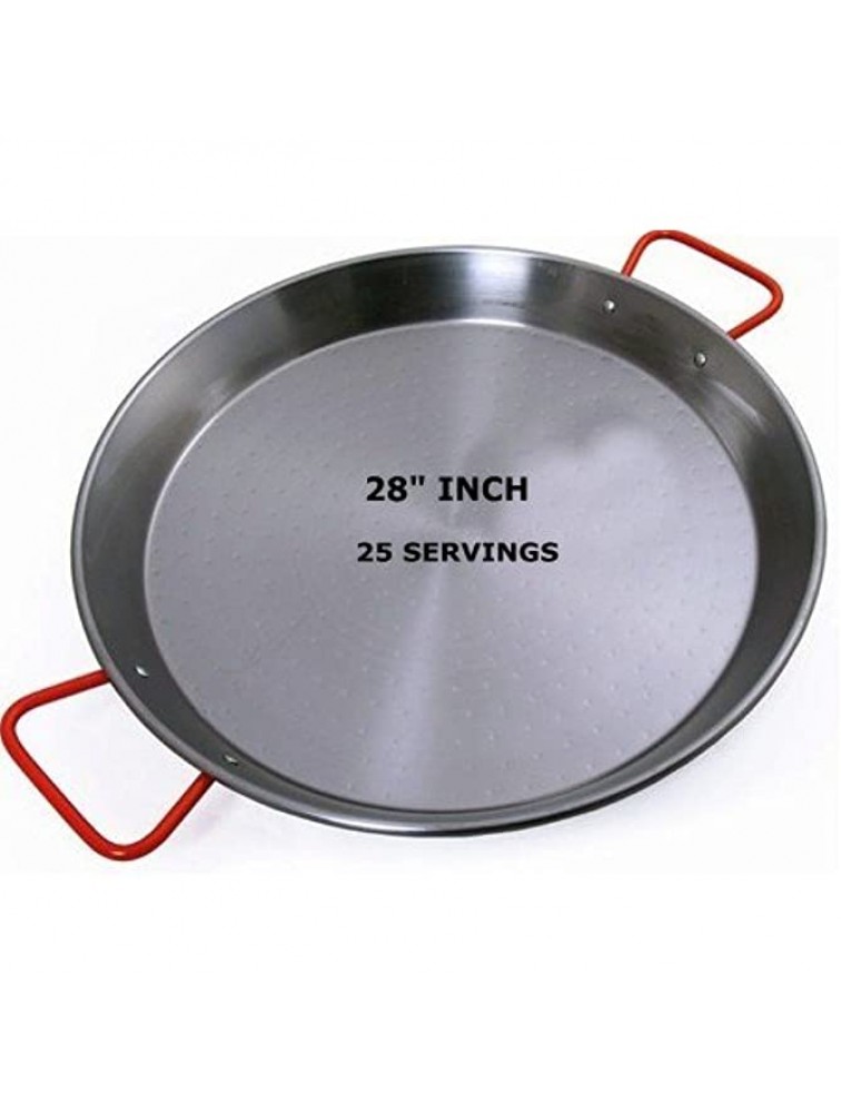 Paella Pan by Garcima 28. 25 Servings Includes 21 Serving Spoon - BH0WC0C8F