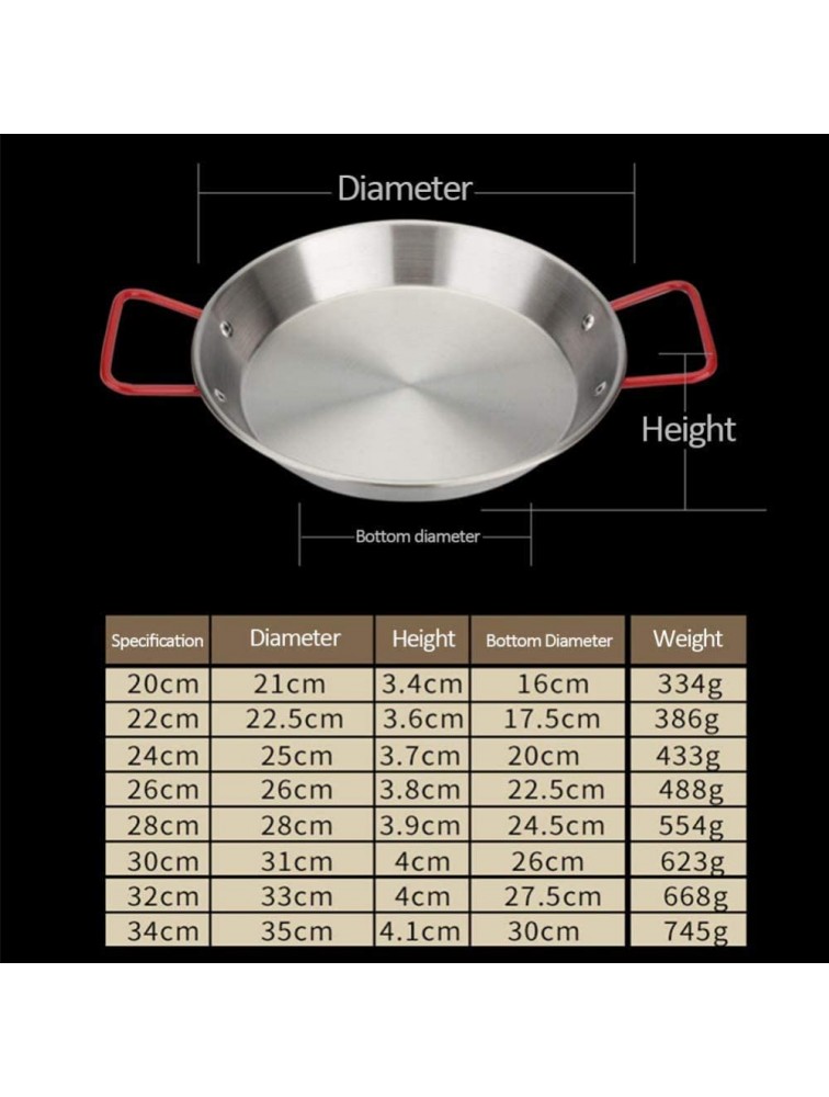 Professional Paella Pan Nonstick Stainless Steel Handles Universal for All Sources of Heating for Home Hotel Restaurant -32cm - BPQ5025J7