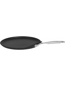 CRISTEL 11" Non-Stick coating Crepe Pan Castel'Pro Ultralu collection with anodized aluminum 3-Ply construction Brushed Finish Dishwasher oven safe all hobs + induction - BP7SQATLI