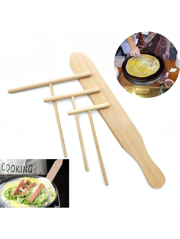 Dawn House Crepe Spreader and Spatula 4 Set 12 Inch 7 inch 5 inch 3.5 inch Inches Sticks Professional Pan Maker Tools Fit Any Maker,Crepe Pans All Natural Beechwood - BA9Z3RPDC