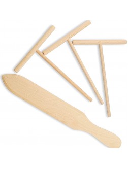 Dawn House Crepe Spreader and Spatula 4 Set 12 Inch  7 inch 5 inch 3.5 inch Inches Sticks Professional Pan Maker Tools Fit Any Maker,Crepe Pans All Natural Beechwood - BA9Z3RPDC