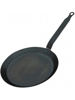 de Buyer Force Blue Blue Steel Crepe & Tortilla Pan Nonstick Carbon Steel Frying Pan with Traditional French Handle For Use with Low to Medium Heat 8" 2 mm - BJI4OOSWZ