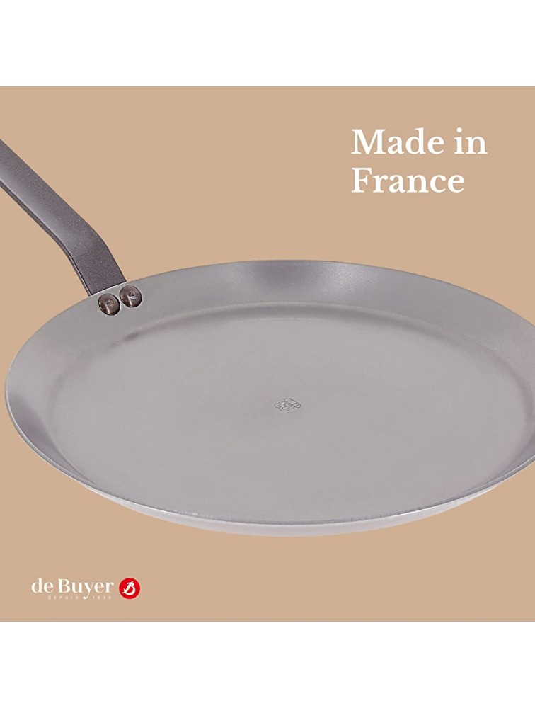 de Buyer Mineral B Crepe & Tortilla Pan Nonstick Frying and Pancake Pan Carbon and Stainless Steel Induction-ready 12 - BWYURBE1N