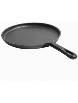 DESIGNSCAPE3D Cast Iron Pizza Crepe Pan 10-Inch Cast Iron Roti Tawa for Dosa Tortillas Comal for Tortillas Flat Skillet for Oven Stovetop Fire 1 Pack - B6CC5Q41U
