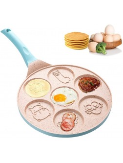 Pancake Pan With 7 Animal Designs for kids Round Ceramic Pancake Pan Nonstick Surface & Comfortable Handle Mini Pancake Crepe Pans Griddle Nonstick blue - BWQN7YBTX