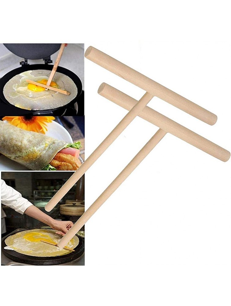 RECTI Wooden Crepe Spreader and Spatula Set 4 Piece Crepe Maker Accessories for Making Crepes Breakfast Pancakes Tortilla - BV184N5VL