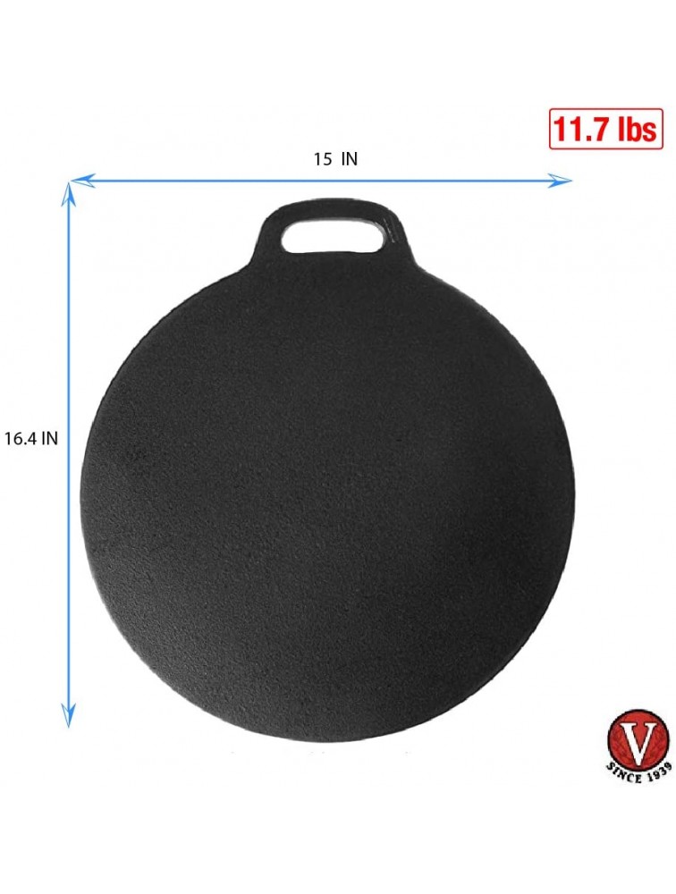 Victoria Cast Iron Pizza Crepe Pan 15 Inch Black & 8 Inch Cast Iron Tortilla Press. Tortilla Maker Flour Tortilla press Rotis Press Dough Press Pataconera Seasoned with Flaxeed Oil Black - - BQXESVHIY
