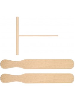 Wooden Crepe Spreader Spatula Set: Pancake Spreader Batter Spreading Tools Crepe Tools for Crepe Pan Cooking Kitchen Crepe Maker Accessories - BOC5AU9QP
