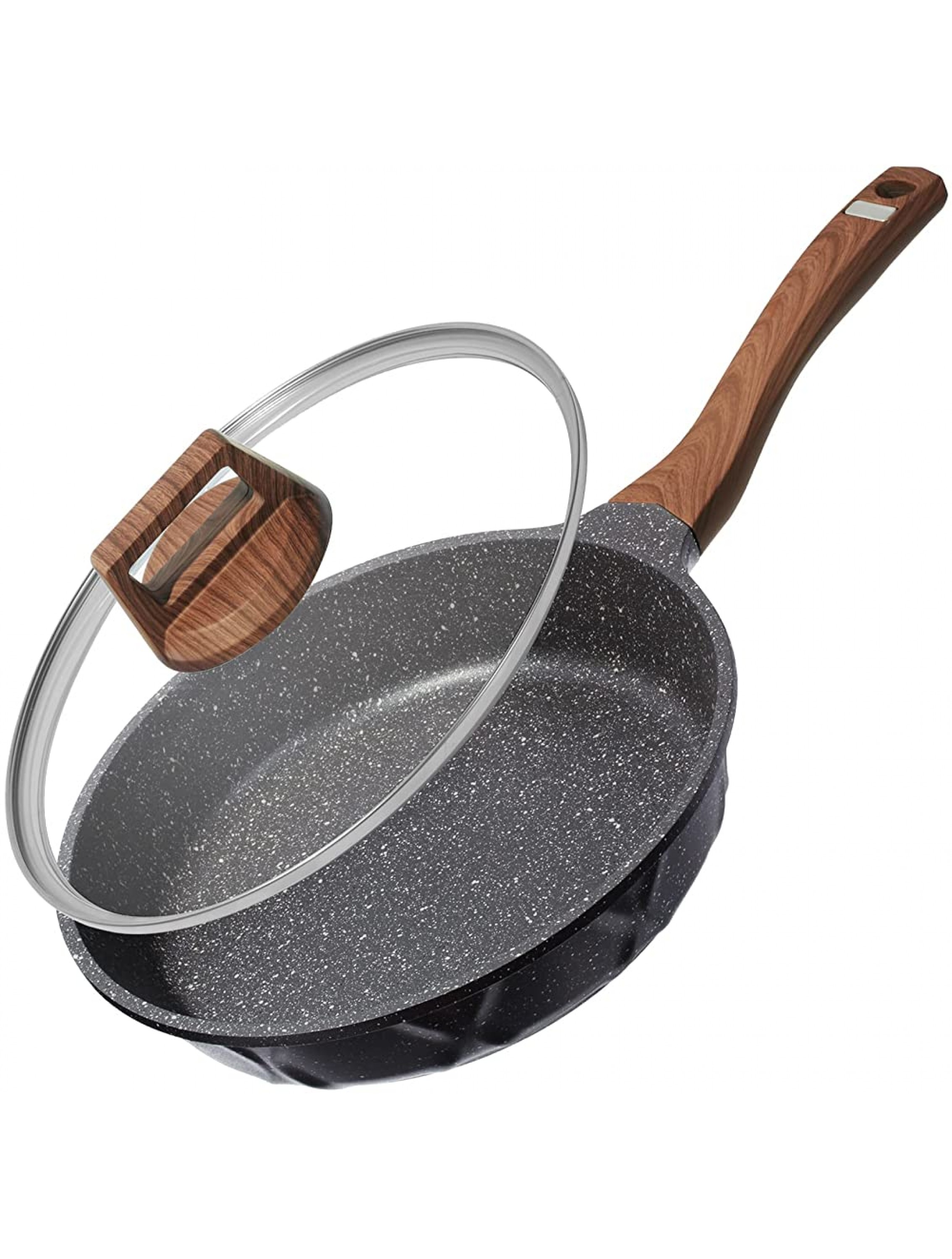 Anyfish 11 Inch Frying Pan with Lid Nonstick Induction Skillet Small Omelette Pan - B2H4SLCAU