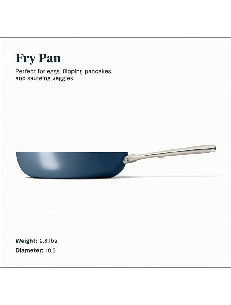 Caraway Nonstick Ceramic Frying Pan 2.7 qt 10.5 Non Toxic PTFE & PFOA Free Oven Safe & Compatible with All Stovetops Gas Electric & Induction Navy - BSDTYT6BI