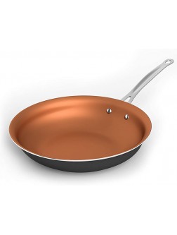 Cooksmark 10 Inch Nonstick Copper Frying Pan Induction Compatible Cooking Pan Nonstick Skillet with Stainless Steel Handle Saute Pan Dishwasher Safe Oven Safe - BXQXWJGNS