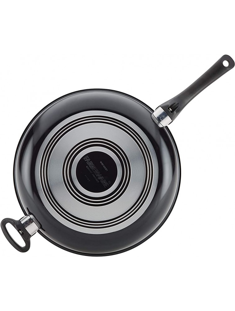 Farberware Glide Deep Nonstick Frying Pan Fry Pan Skillet with Helper Handle 12.5 Inch Black - B5TPBHNML