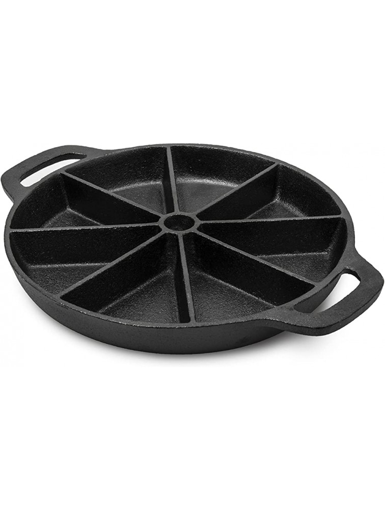 GLOCHYRA Cast iron Cornbread Pan Wedge Scone Pan for baking Pre-seasoned Cornbread skillet with dividers 8 section Completes with silicone handle holder Spatula - BDZXISVBH