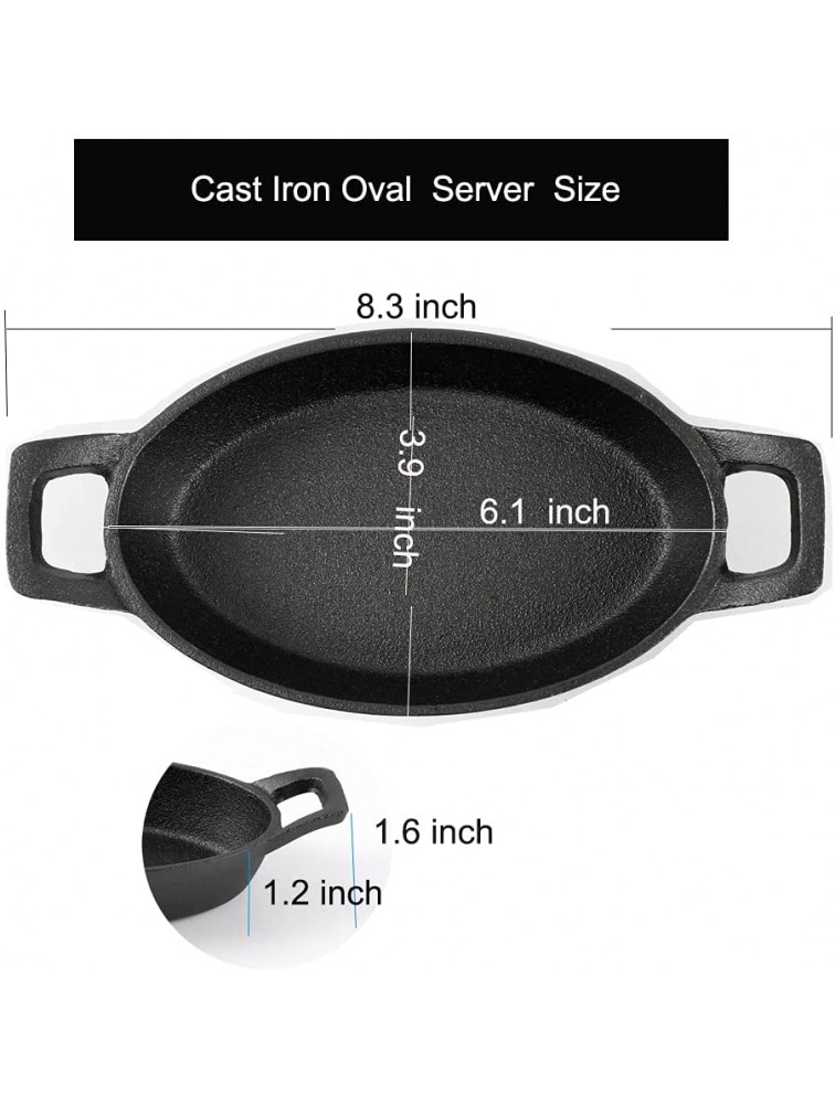 HAWOK Cast Iron Mini Oval Serving Dish 6.1 inchx 3.85 inch 8oz… - B0DDJR3TQ