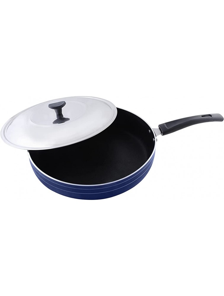 Non Stick Fry Pan Aluminum Cookware Deep Fry Pan with Steel Lid,3 layer Non Stick Coating Size 11 X11 Inch 280 MM - BIGMOXXHC