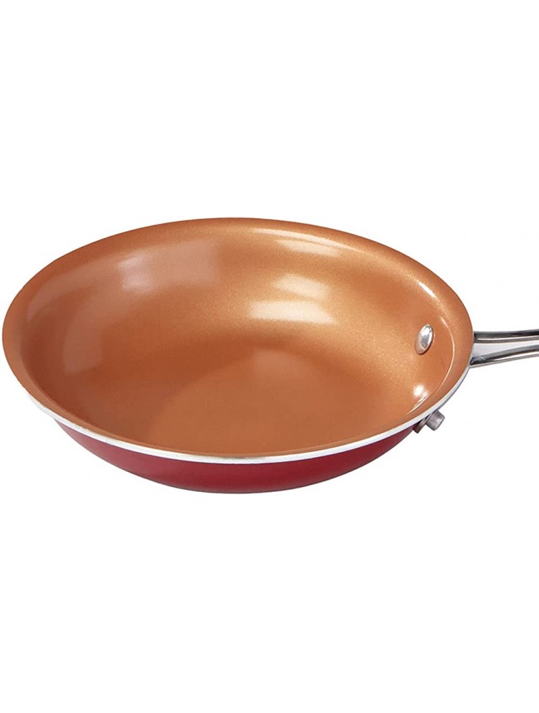 Red Copper 10 inch Pan by BulbHead Ceramic Copper Infused Non-Stick Fry Pan Skillet Scratch Resistant Without PFOA and PTFE Heat Resistant From Stove To Oven Up To 500 Degrees - BUQFGHYO3