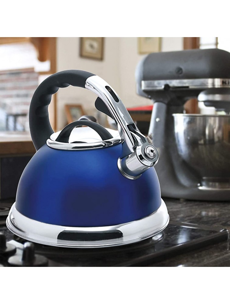 Creative Home Camille 3.0 Qt Stainless Steel Opaque Blue Whistling Tea Kettle - BQUSSA9D1