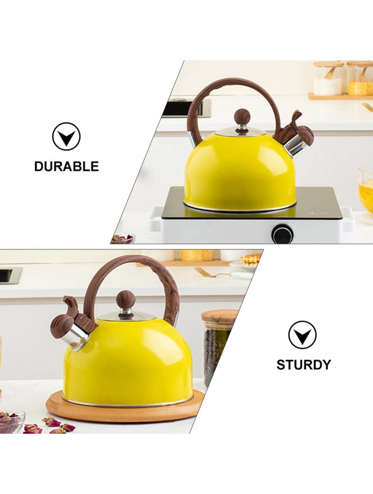 DOITOOL Whistling Tea Kettle Modern Stainless Steel Whistling Teapot Water Kettle with Handle Loud Whistle 2. 5L Yellow - BBKLVXOLO