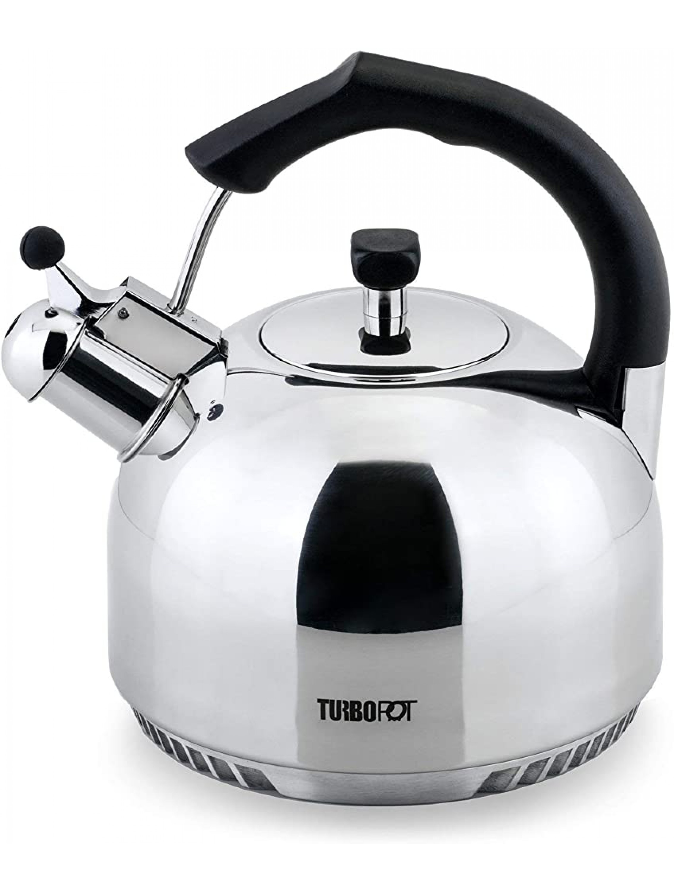 FreshAir™ Rapid Boil Stainless Steel 2.5 qt. Tea Kettle by Turbo Pot® Time-and-Energy Saving Cookware for Gas Stove - BL6LCS9WO